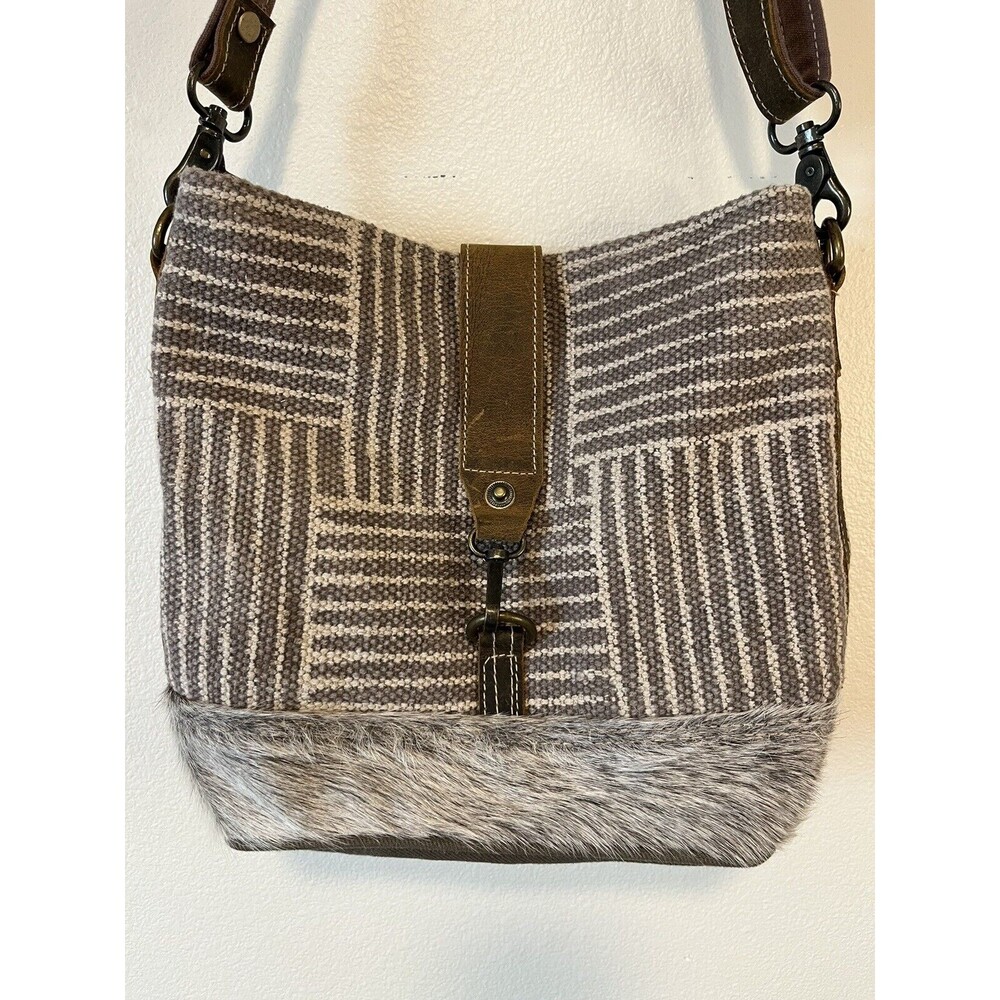 Myra Bag Goodweave Crossbody Canvas & Cowhide Leather